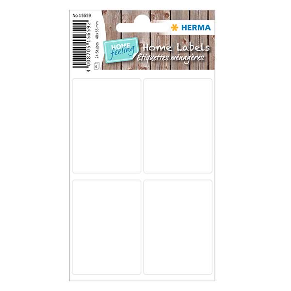 Yleiskäyttöiset tarrat valkoiset (24 tarraa) 40x55mm. Yleiskäyttöiset tarrat valkoiset (24 tarraa) 40x55mm.