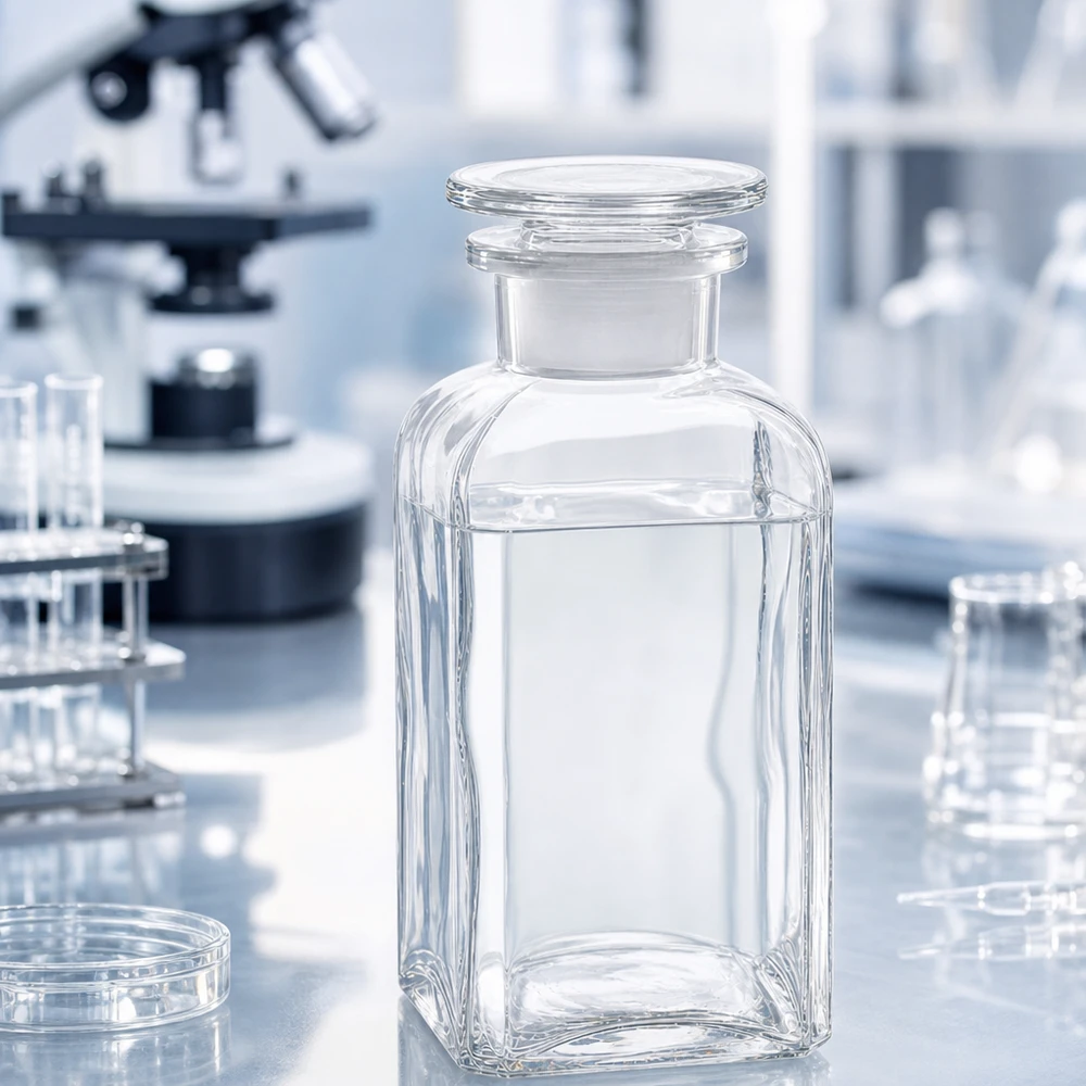 Nelikulmainen pullo 350ml kirkas leveäkaulainen lasitulppa 350 ml:n neliömäinen, leveäkaulainen laboratoriopullo lasitulpalla kemiallisille reagensseille ja liuoksille