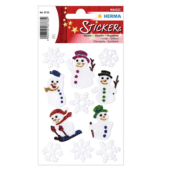 Tarrat "Snowmen" (11 tarraa glitterillä) Tarrat "Snowmen" (11 tarraa glitterillä)