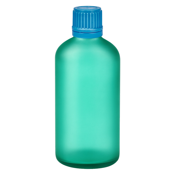 100ml pullo 11mm ruuvikorkki sininen peukaloinninestokorkki GreenLine UT18/100 100ml pullo 11mm ruuvikorkki sininen peukaloinninestokorkki GreenLine UT18/100