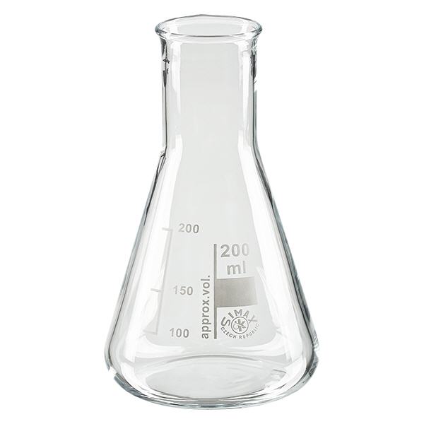 Erlenmeyer-pullo 200ml kapeakaulainen