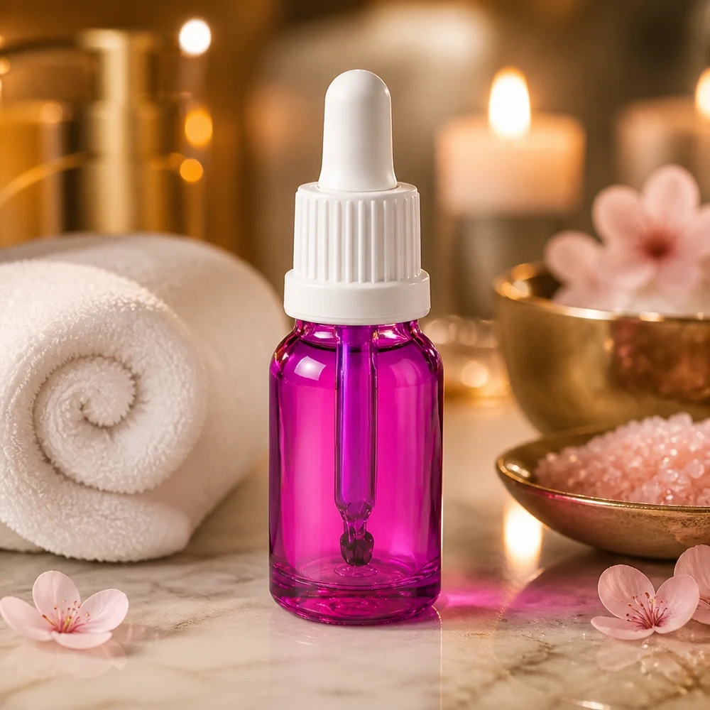 10ml pipettipullo valkoinen Originality ruuvikorkki PurpleLine UT18/10 PurpleLine UT18/10 Elegantti pipettipullo 10ml violetti eteerisille öljyille OV PurpleLine UT18/10