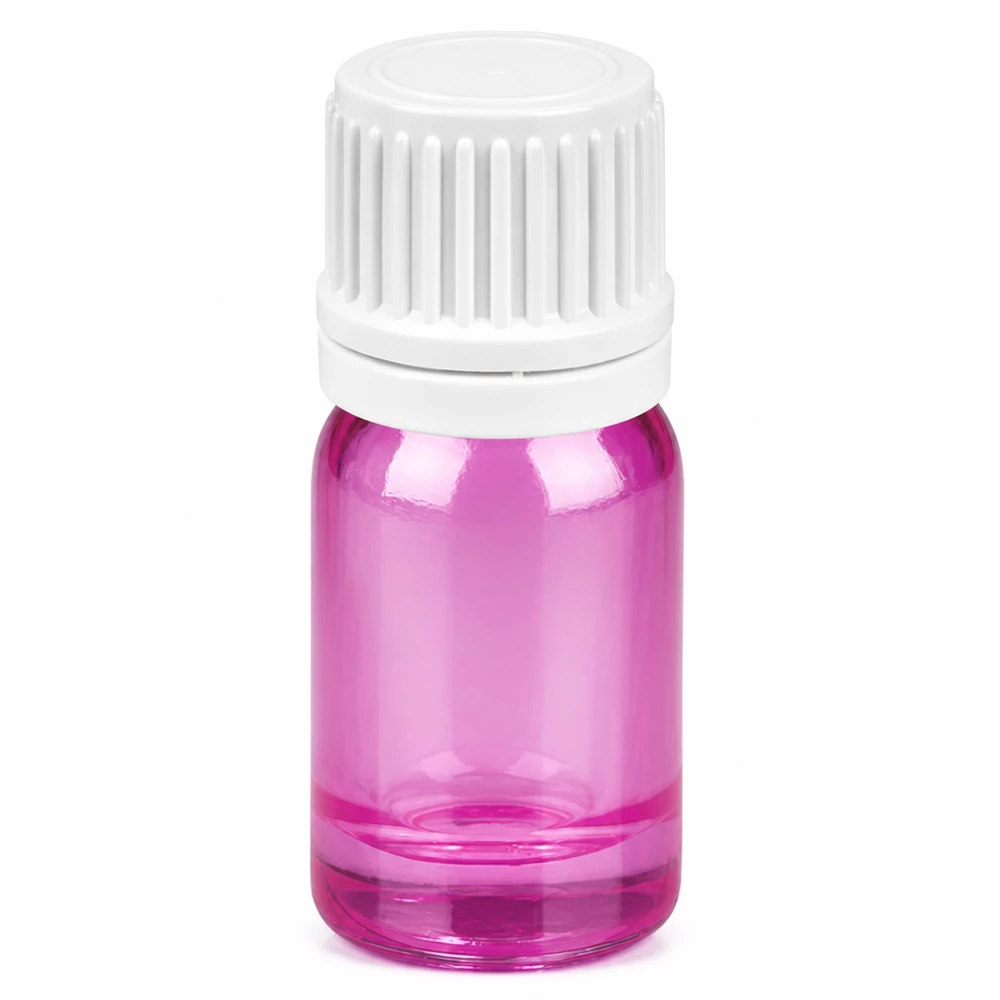 5ml tippapullo PurpleLine violetti läpinäkyvä valkoinen korkki tarkkaa annostelua varten.
