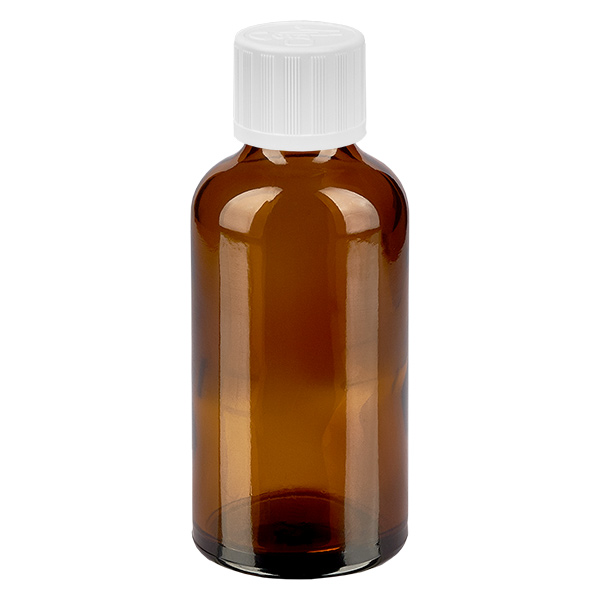 50ml tippapullo 1.2mm valkoinen vakiokorkki lapsiturvallinen BrownL. UT18/50