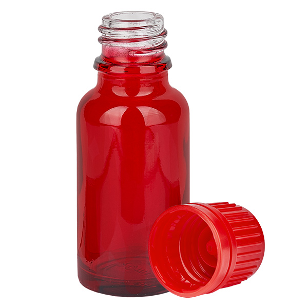 20ml pullo 11mm ruuvikorkki punainen s... 20ml pullo 11mm ruuvikorkki punainen s...