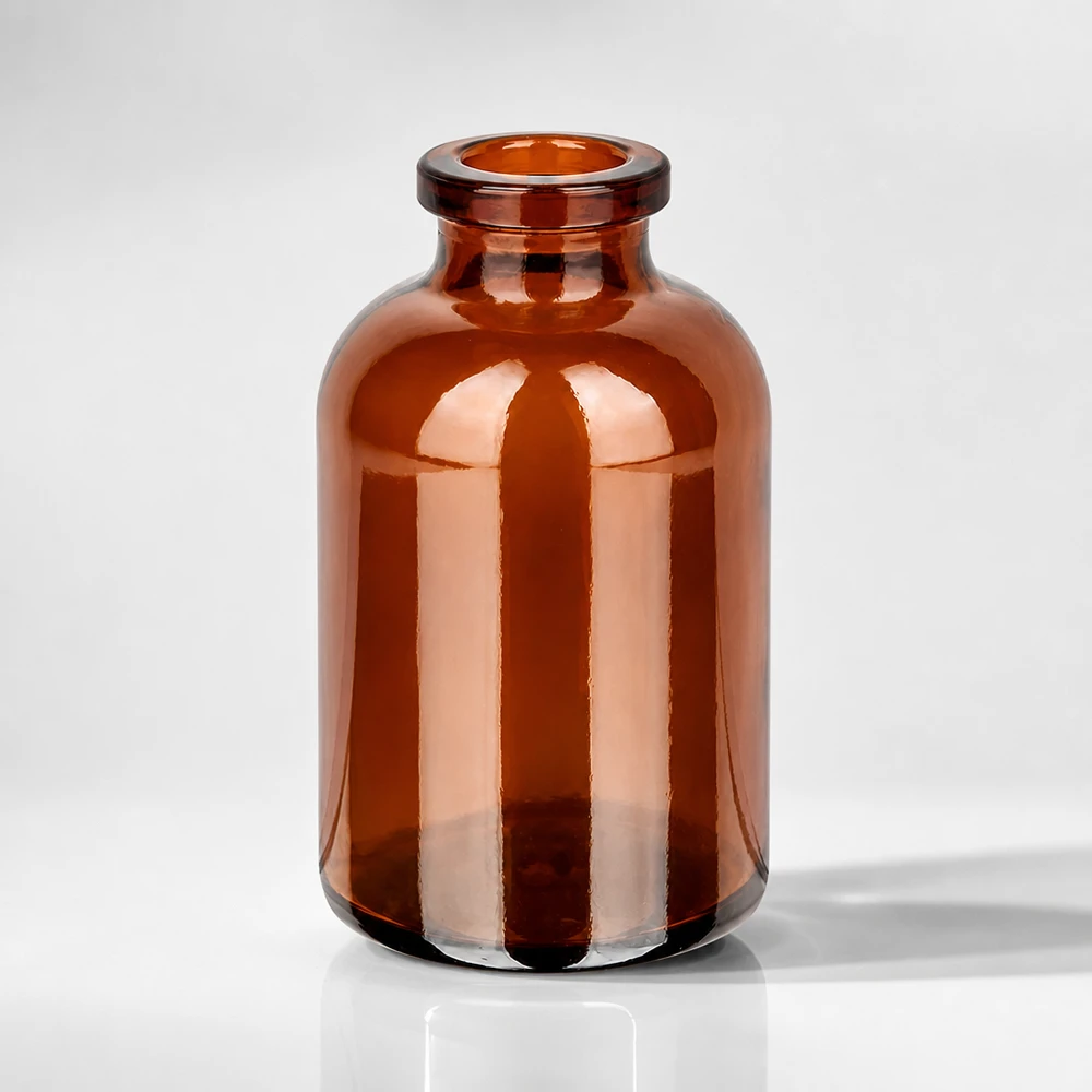 Hochwertige Pharmaflasche 30ml Braunglas mit zylindrischem Korpus und verstärktem Rand
