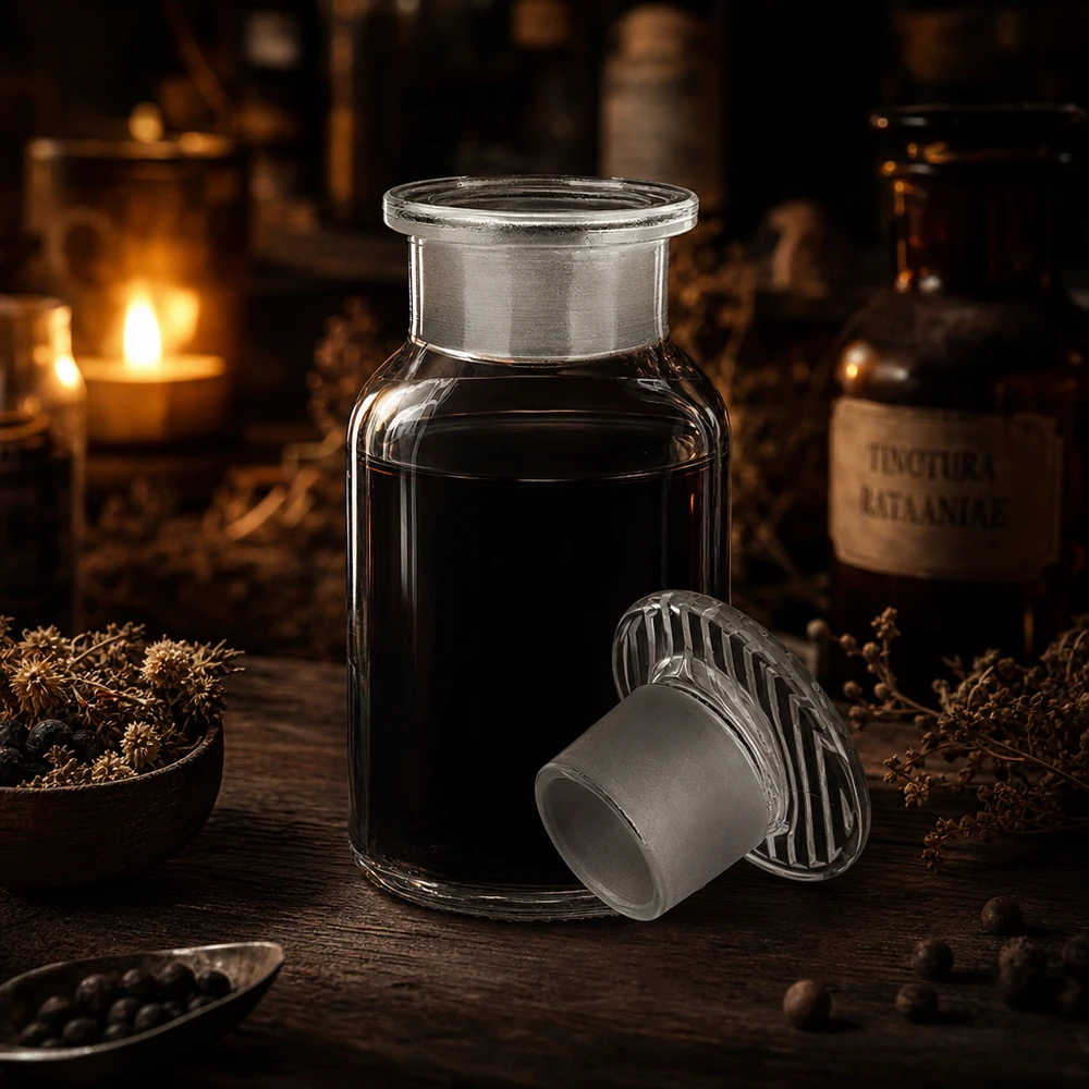 Pyöreä olkapääpullo 100ml kirkas leveäkaulainen lasitulppa Pyöreäolkapullon 100 ml, kirkas, leveäkaulainen ja lasitulpalla varustettu, tinktuureille ja uutteille