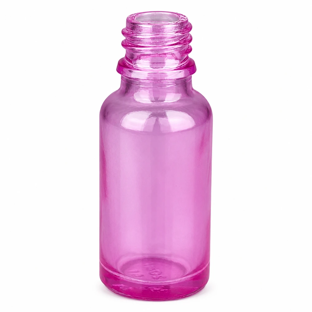 Violetti 20 ml:n lasipullo, jossa on kierre nenäsumutetta varten kompaktissa koossa.