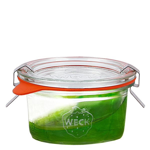 48 Weck 50 ml:n juomapullon setti, jossa on 48 lasikantta. 48 Weck 50 ml:n juomapullon setti, jossa on 48 lasikantta.