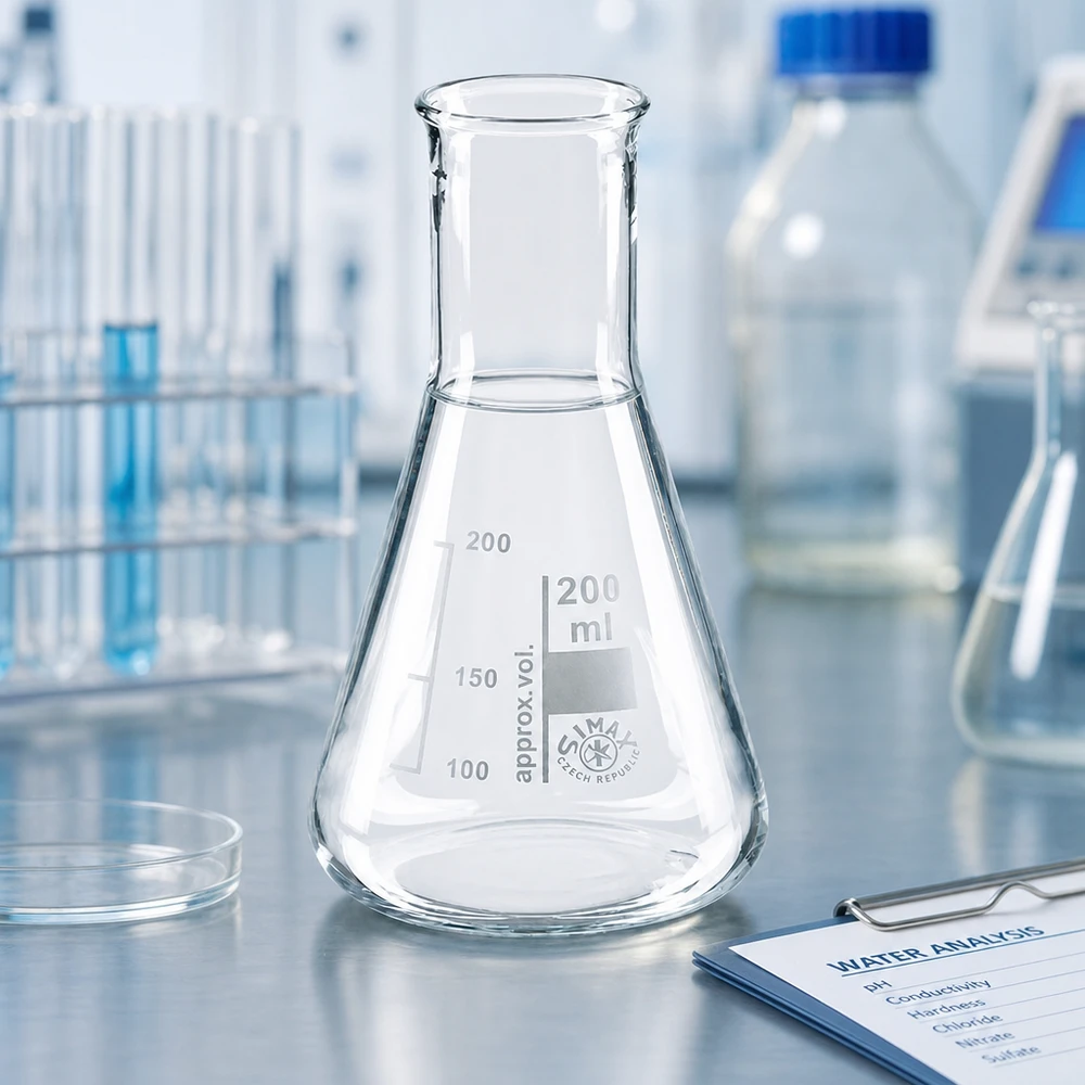 Erlenmeyer-pullo 200ml kapeakaulainen Erlenmeyer-pullo 200ml kapeakaulainen