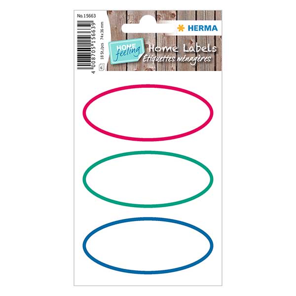 Universal-tarrat kolmiväriset (18 tarraa) 76x34mm.