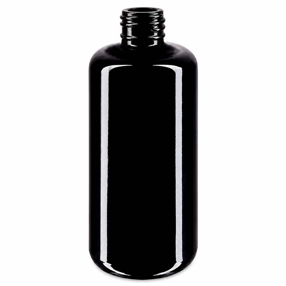 Violetti lasipullo 200ml 410/24 200ml kosmetiikkapullo Draco valmistettu korkealaatuisesta violetista lasista Miron luonnonkosmetiikkaan ja eteerisiin öljyihin.