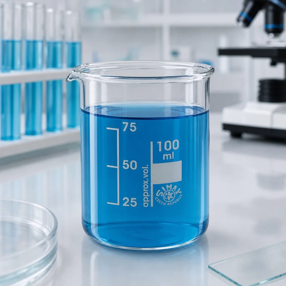 Juomalasi 100ml borosilikaattilasi, matala muoto: Beaker 100ml borosilikaattilasi, matala muoto Laboratoriolasi 100ml matala muotti lämpöä kestävästä borosilikaattilasista tarkkoihin mittauksiin.