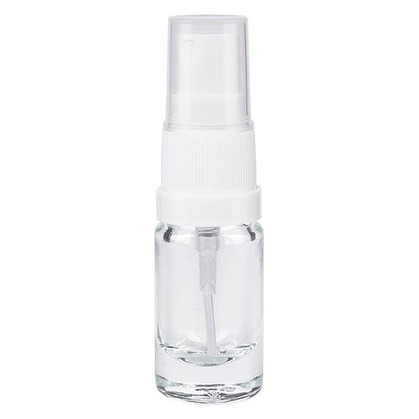 Apteekkipullo kirkas 5ml suihkepullon korkki valkoinen Apteekkipullo kirkas 5ml suihkepullon korkki valkoinen