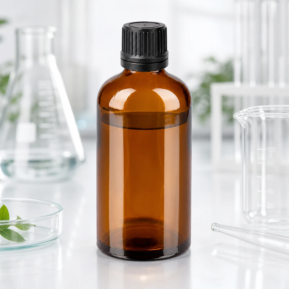 100ml tippapullo 1mm musta tamper-evident korkki BrownLine UT18/100 Laadukas 100 ml:n laboratoriopullo, joka on valmistettu UV-suojatusta meripihkanvärisestä lasista herkkien aineiden turvalliseen säilytykseen.