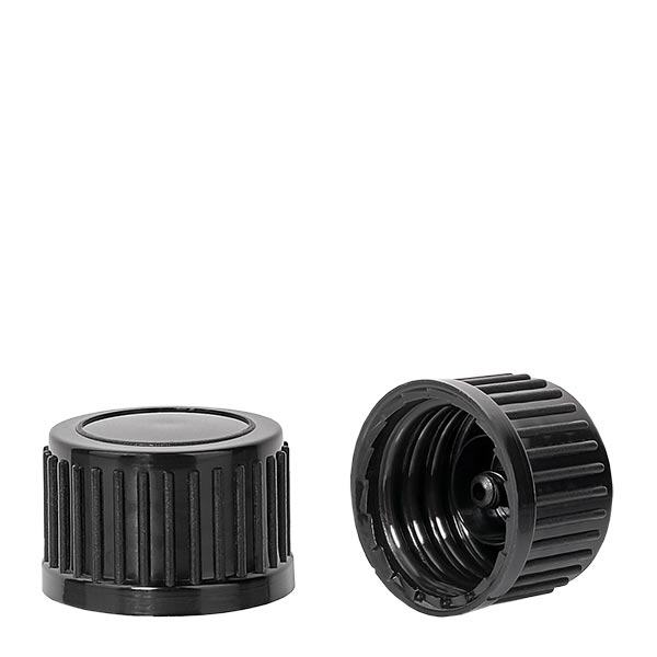 Musta ruuvikorkki 18mm vakio Musta ruuvikorkki 18mm vakio
