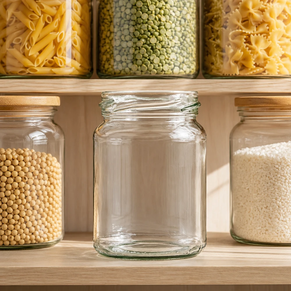 UNiTWIST Runda205 pyöreä purkki 205ml TO58 tyhjä säilöntätölkki keittiössä täytetyillä säilytyspurkeilla pasta linssit riisi