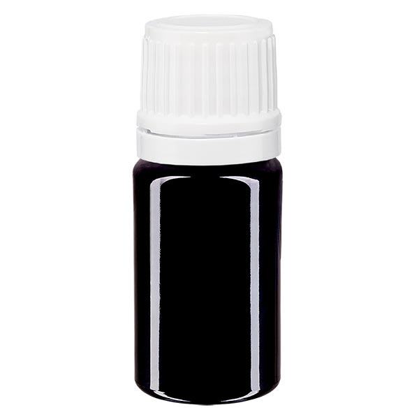 Apteekkipullo viol. 5ml tippapullon korkki 1.2mm valkoinen peukaloinnin estävä suljin Apteekkipullo viol. 5ml tippapullon korkki 1.2mm valkoinen peukaloinnin estävä suljin
