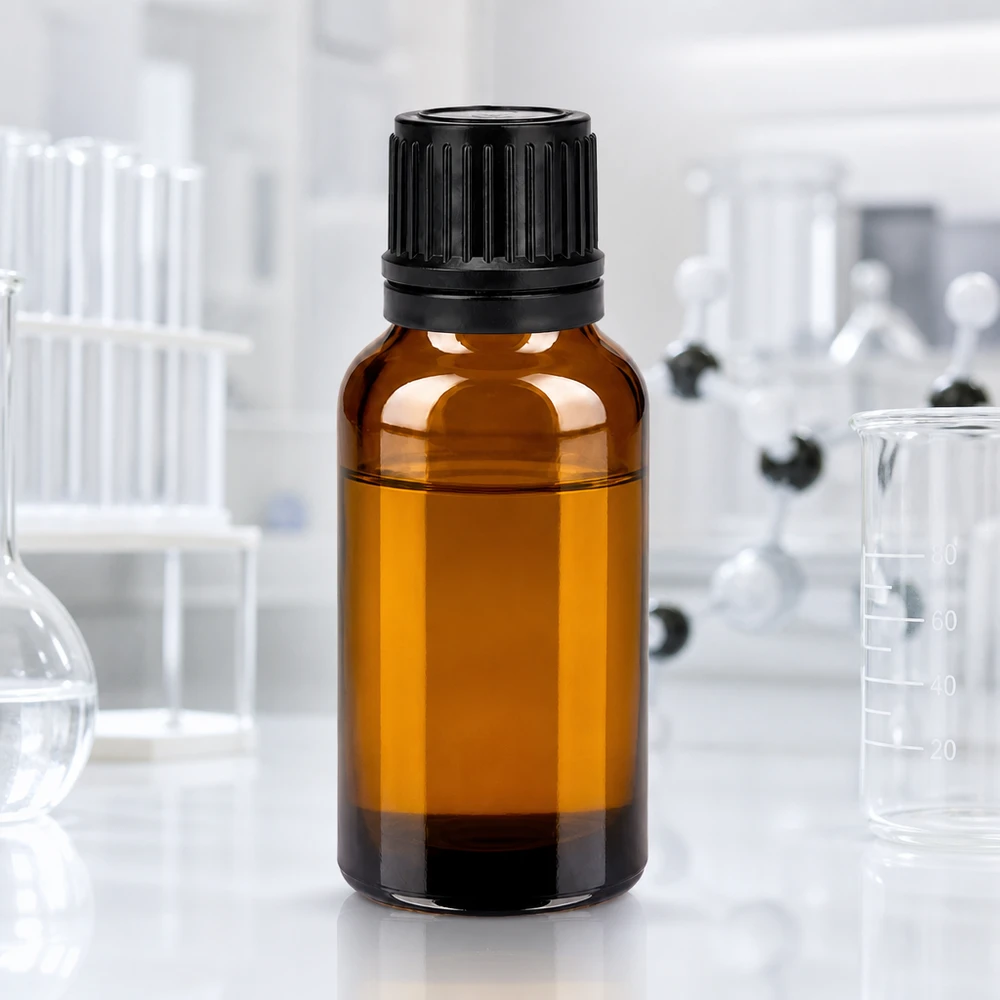 20ml pullo 11mm kierrekorkki musta väärentämisen estävä korkki BrownLine UT18/20 Korkealaatuinen 20ml laboratoriopullo meripihkalasista, jossa on tarkka 11mm kierre.