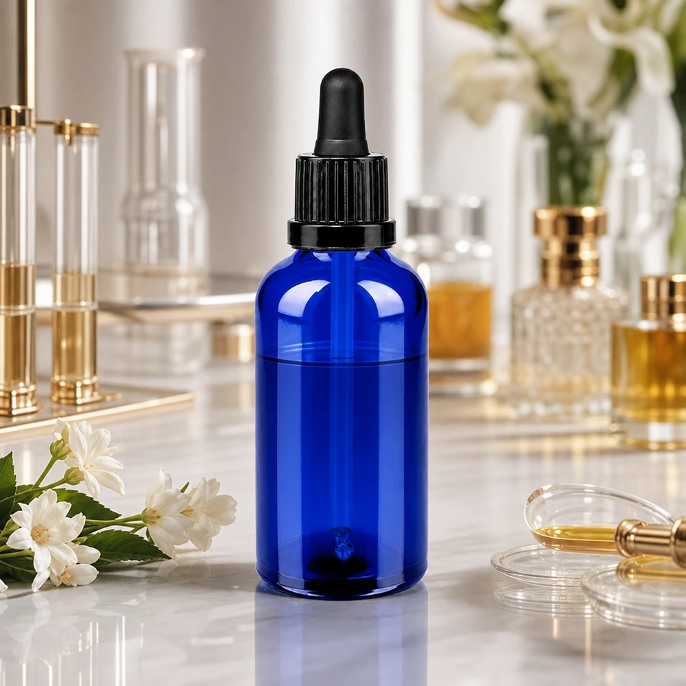 50ml pipettipullo musta väärentämisen estävä suljin BlueLine UT18/50 BlueLine UT18/50 Laadukas 50 ml:n lasipullo, jossa on UV-suoja sinisen värin ja tarkan tippakorkin ansiosta.
