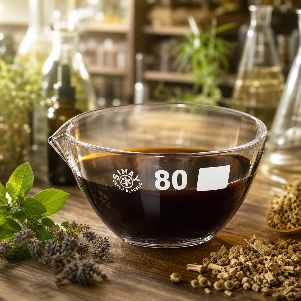 90ml höyrystin, jossa on nokka borosilikaatti ø80mm Läpinäkyvästä borosilikaatista valmistettu 90 ml:n ammattilaislaboratorioastia, jossa on sivusuihku kemialliseen työhön.