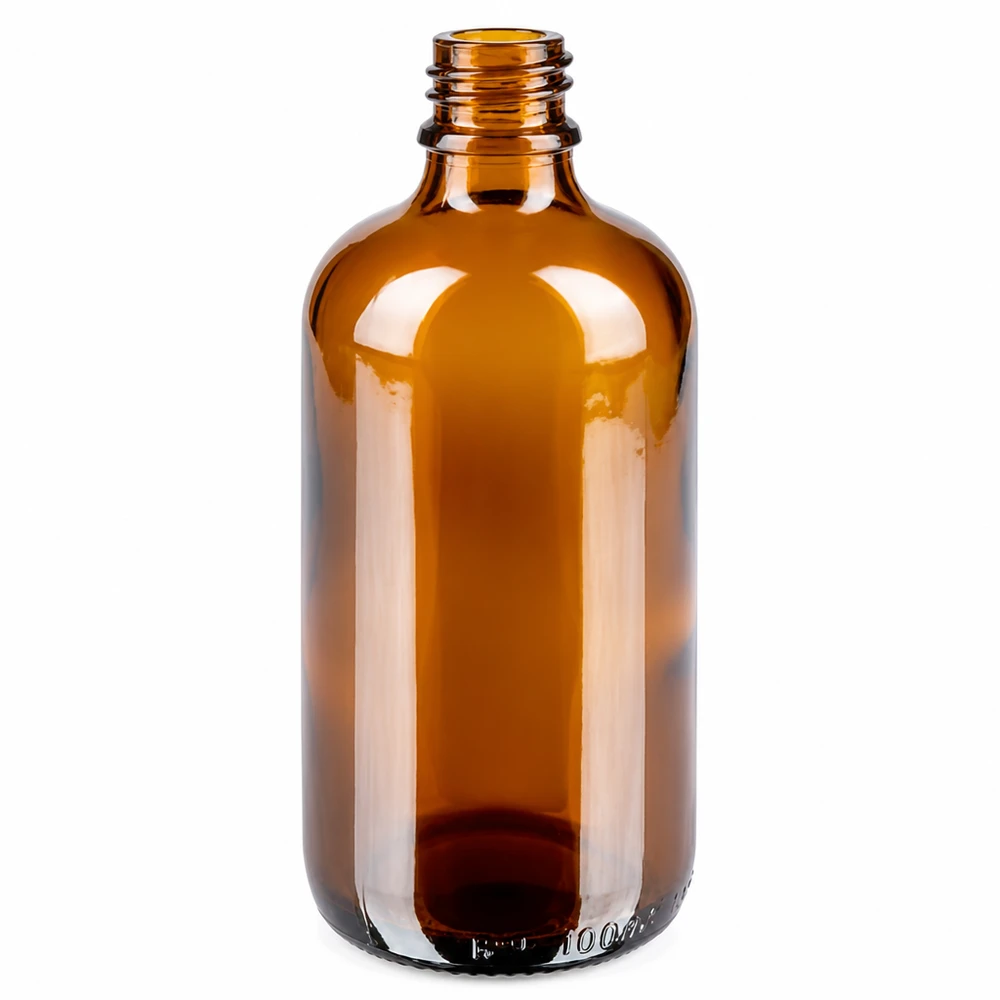 100ml pullo 11mm kierrekorkki sininen Standard BrownLine UT18/100 Meripihkanvärinen 100 ml:n lasipullo 11 mm:n kierteellä laboratorio- ja lääkesovelluksiin.