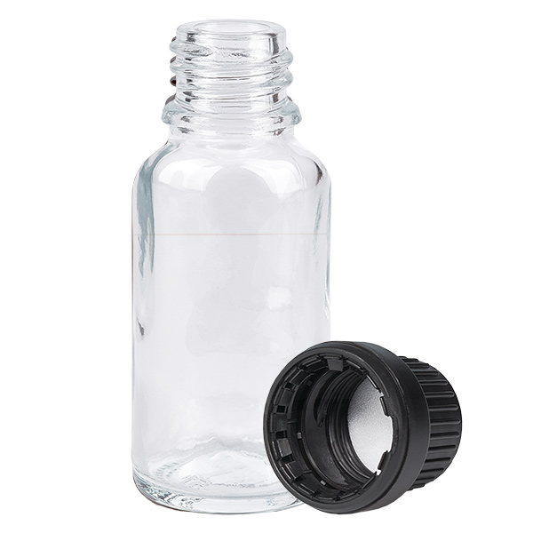 20ml pullo 11mm kierrekorkki musta väärentämisen estävä korkki ClearLine UT18/20 20ml pullo 11mm kierrekorkki musta väärentämisen estävä korkki ClearLine UT18/20