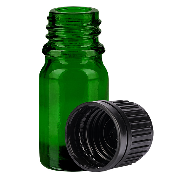 5ml pullo 11mm kierrekorkki musta peukaloinninestokorkki GreenLine UT18/5 5ml pullo 11mm kierrekorkki musta peukaloinninestokorkki GreenLine UT18/5