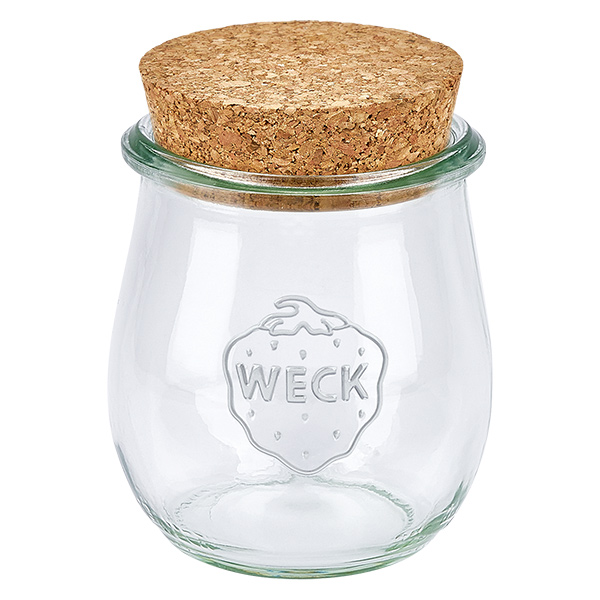 220ml tulppaanipurkki WECK RR60 korkilla luonnonmukainen