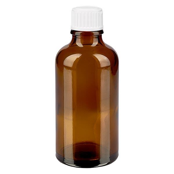 Apteekkipullo ruskea 50ml ruuvikorkki valkoinen globen standardi Apteekkipullo ruskea 50ml ruuvikorkki valkoinen globen standardi