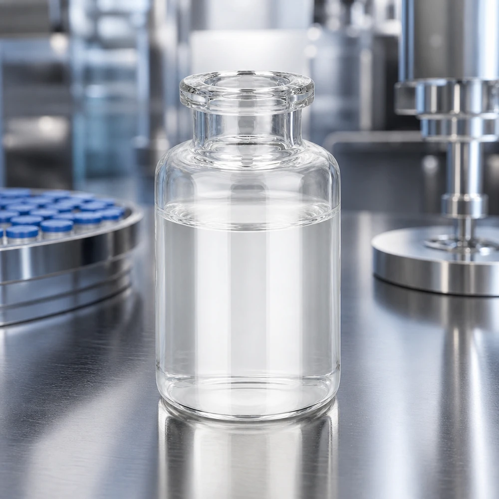 Injektiopullo kirkasta lasia 20ml Durchsichtige Pharmaverpackung 20ml Injektionsflasche mit charakteristischem Taillenhals aus Klarglas