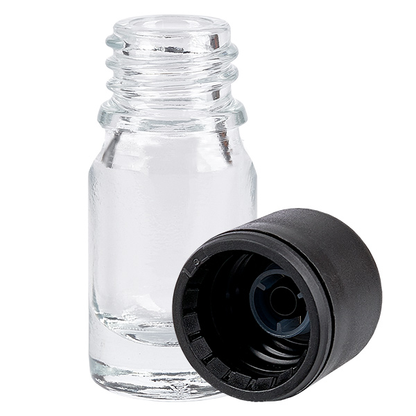 5ml pullo 6mm ruuvikorkki musta Standard ClearLine UT18/5 5ml pullo 6mm ruuvikorkki musta Standard ClearLine UT18/5