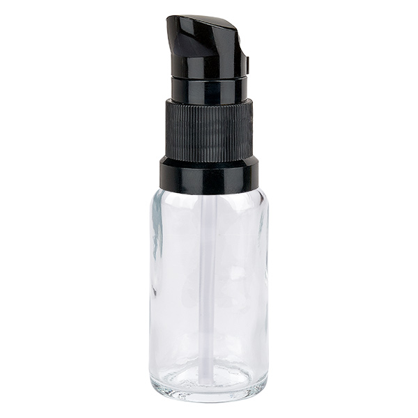 20ml pumppupullo musta vakiokorkki ClearLine UT18/20 20ml pumppupullo musta vakiokorkki ClearLine UT18/20