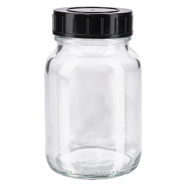 250ml leveäkaulainen pullo kirkasta lasia, jossa on kierrekorkki 250ml leveäkaulainen pullo kirkasta lasia, jossa on kierrekorkki