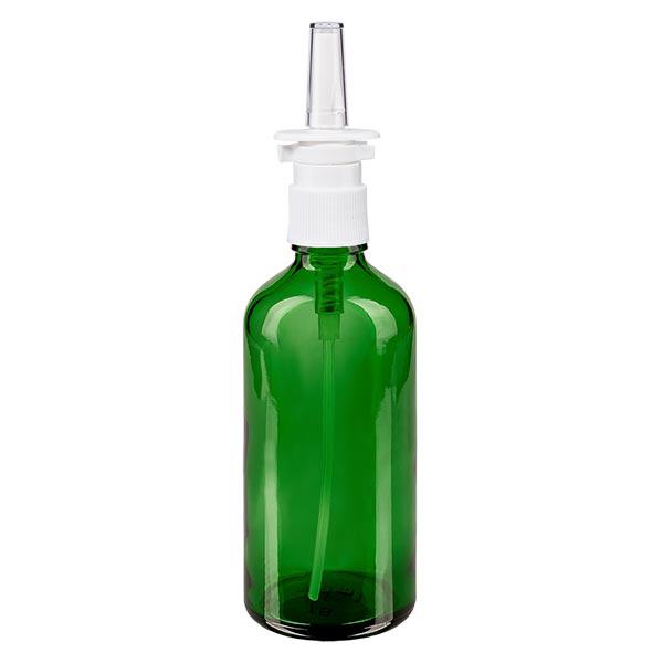 Apteekkipullo vihreä 100ml nenäsumute valkoinen vakio. Apteekkipullo vihreä 100ml nenäsumute valkoinen vakio.