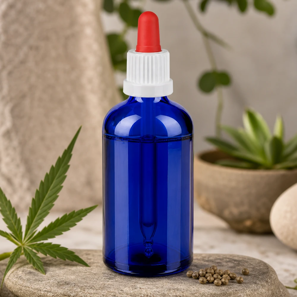 100ml pipettipullo musta valkoinen/punainen väärentämisen estävä sulkeminen BlueLine UT18/100 Ergonominen 100 ml:n tippapullo, jossa on liukumaton pinta ja käyttäjäystävällinen pipettijärjestelmä.
