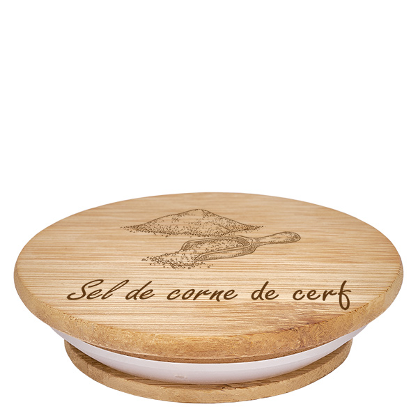 Couvercle en bois "Sel de corne de cerf" for WECK RR60 for WECK RR60 Couvercle en bois "Sel de corne de cerf" for WECK RR60 for WECK RR60