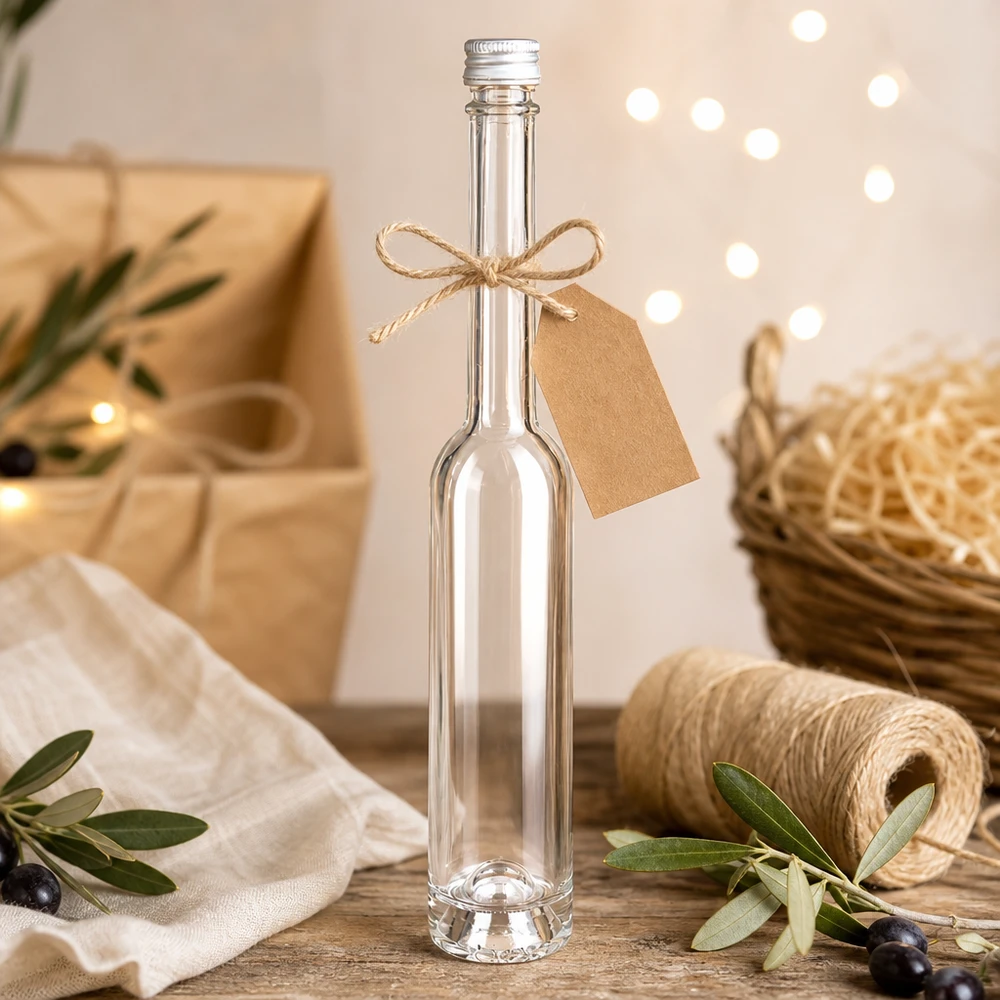 100ml Toni lasipullo hopeisella korkilla - ihanteellinen lahjoihin ja kotitekoisiin likööreihin.