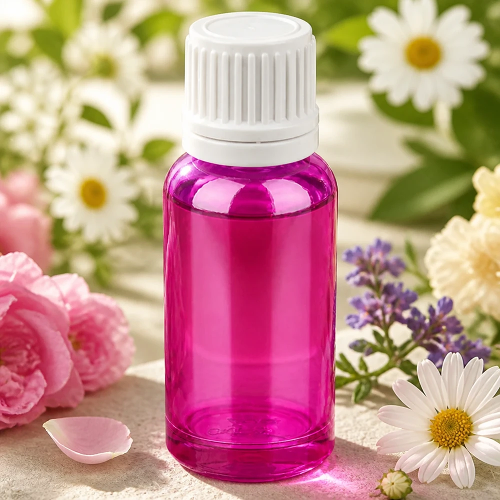 20ml tippapullo 0,7mm valkoinen Originality kierrekorkki PurpleLine UT18/20 PurpleLine UT18/20 suljin Purppuranpunainen tippapullo 20ml valkoisella UT18/20 kierrekorkilla nestemäisille kosmetiikkatuotteille.