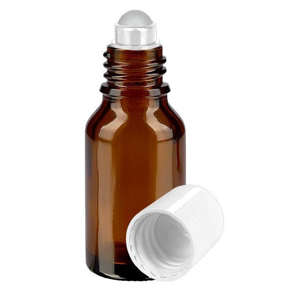 Apteekkipullo ruskea 30ml roll-on korkki valkoinen Apteekkipullo ruskea 30ml roll-on korkki valkoinen