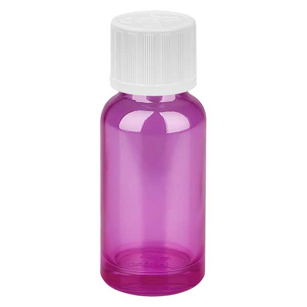 20ml tippapullo 1,2mm valkoinen vakiovarusteinen lapsiturvallinen PurpleLine.UT18/20