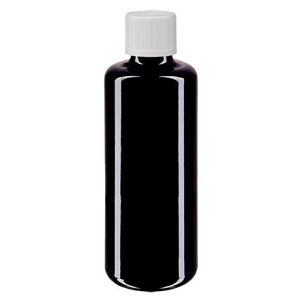Apteekkipullo violetti 100ml tiputuskorkki valkoinen lapsiturvallinen standardi Apteekkipullo violetti 100ml tiputuskorkki valkoinen lapsiturvallinen standardi