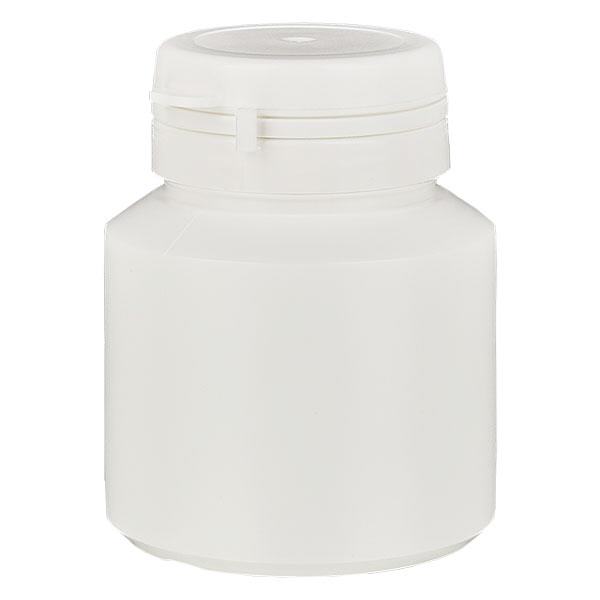 Kapselirasia 30 ml valkoinen, jossa Jaycap-sulkimella varustettu väärentämisen estävä suljin valkoinen Kapselirasia 30 ml valkoinen, jossa Jaycap-sulkimella varustettu väärentämisen estävä suljin valkoinen