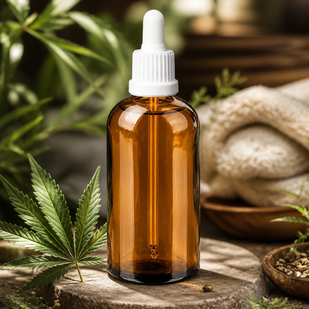 100ml apteekkipullo ruskea valkoisella tippapullolla kosmetiikkaan ja aromaterapiaan.