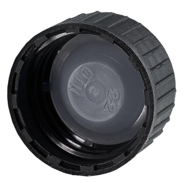 Kierrekorkki DIN22 musta LKD-tiivistelevyllä.