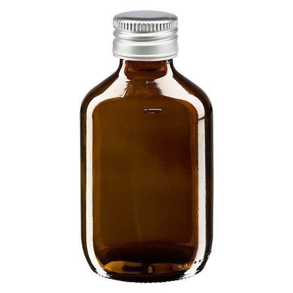 200ml lääkepullo ruskea, korkilla hopea-alumiini ApoGlas