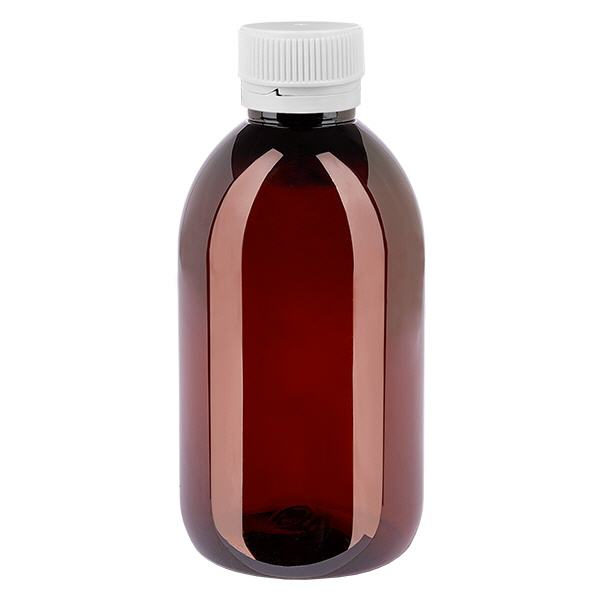 PET-pullo 250ml, jossa on valkoinen uurrettu korkki, jossa on väärentämisen estävä korkki. PET-pullo 250ml, jossa on valkoinen uurrettu korkki, jossa on väärentämisen estävä korkki.