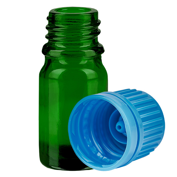5ml pullo 11mm kierrekorkki sininen peukaloinninestokorkki GreenLine UT18/5 5ml pullo 11mm kierrekorkki sininen peukaloinninestokorkki GreenLine UT18/5