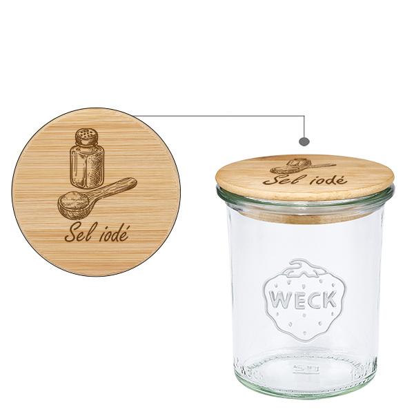 Puupäällyste "Sel iodé" avec WECK verre plongeant 160ml