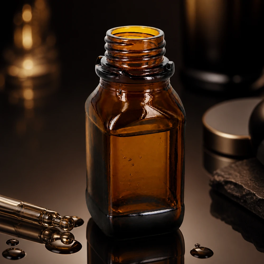 100 ml:n ruskealasi-pullo arvokkaille aineillesi